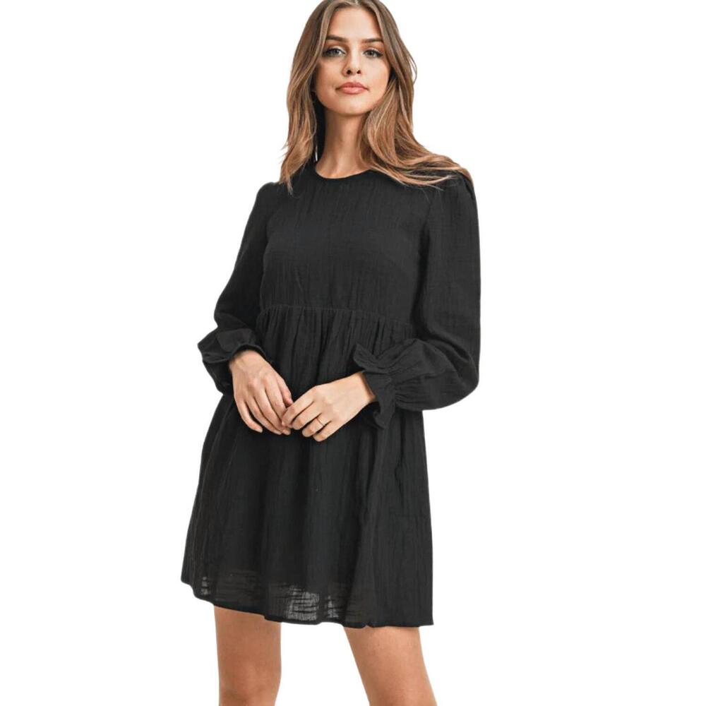 NEW PAINTED THREADS brooke fit & flare dress in black